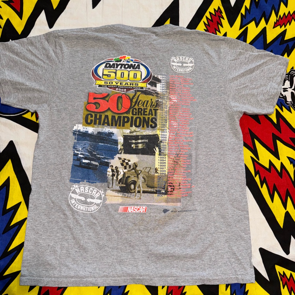 Vintage 2008 Gray Daytona 500 50 Years of Champions Tee